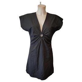 Emporio Armani Gestreiftes Kleid Schwarz