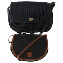 Bally-BALLY Shoulder Bag Leather 2Set Black Brown Auth bs6962-Brown,Black