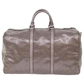 Gucci-GUCCI GG Implement Canvas Boston Bag Coated Canvas 2way Gray 216484 auth 49332-Grey