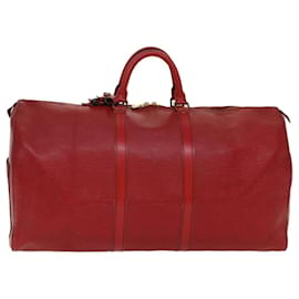 Louis Vuitton-Louis Vuitton Epi Keepall 55 Boston Bag Red M42957 LV Auth 49577-Red