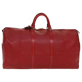 Louis Vuitton-Louis Vuitton Epi Keepall 55 Boston Tasche Rot M42957 LV Auth 49577-Rot