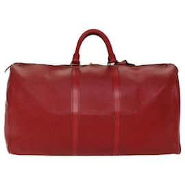 Louis Vuitton-Louis Vuitton Epi Keepall 55 Boston Bag Red M42957 LV Auth 49577-Red