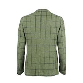 Autre Marque-l.b.M. 1911 Checkered Slim Fit Jacket-Green