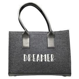 Bolsa Dreamer de lã com acabamento em couro cinza Brunello Cucinelli Cinza