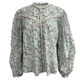 Isabel Marant Etoile-Isabel Marant Étoile Blusa Salika in cotone verde mandorla-Verde