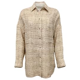 Iro-Iro Beige Tweed Watali Shirt-Beige