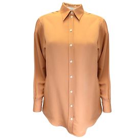 Victoria Beckham Nude Slash Back Herrenhemd Beige