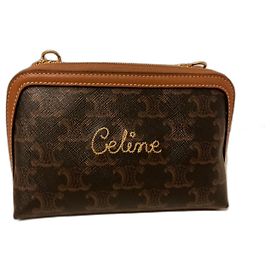 Pochette Céline en cuir noir Noir