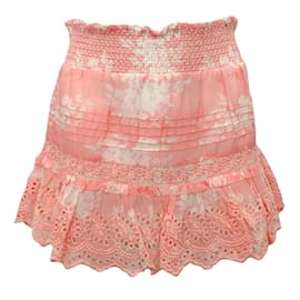 Autre Marque-Love Shack Fancy Coral Romance Jimena Skirt-Pink