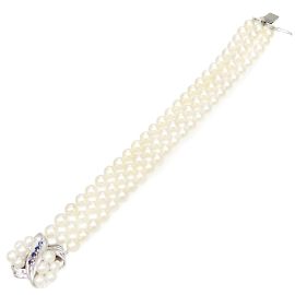 Tasaki 14K Gold 3-Bracelet de perles en rangée Blanc