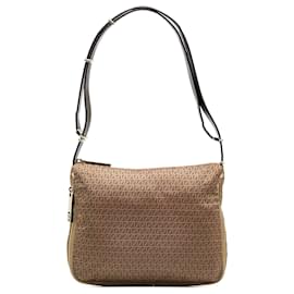 Fendi-Fendi Sac à bandoulière en nylon micro courgette marron-Marron