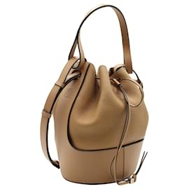 Loewe Women's Small Balloon Leather-trimmed Canvas Bucket Bag In Beige