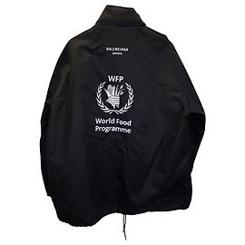 Balenciaga FW18 Veste coupe-vent du Programme alimentaire mondial en polyamide noir Noir