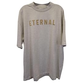 Fear of God-Fear of God Eternal Kurzarm-T-Shirt mit Rundhalsausschnitt aus cremefarbener Baumwolle-Weiß,Roh
