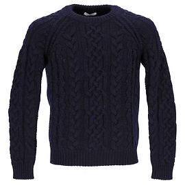Valentino Garavani Valentino Strickpullover mit Rundhalsausschnitt aus marineblauer Wolle Marineblau