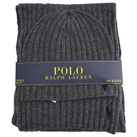 Chapéu e cachecol Polo Ralph Lauren em lã cinza Cinza