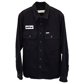 Off White Off-White-Jeansjacke aus schwarzer Baumwolle Schwarz