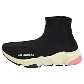 Balenciaga-Balenciaga Baskets Speed Sock en Polyester Tricoté Noir-Noir