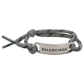 Balenciaga-Plattenarmband aus grauem Polyester Grau
