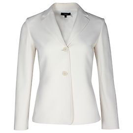 Theory Teoria Blazer Plissado em Triacetato Branco Branco