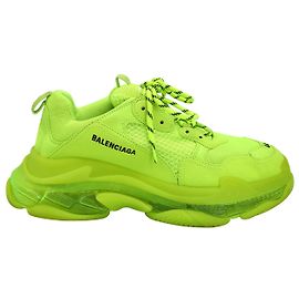 Balenciaga Triple S Slear Sole Sneakers in Yellow Polyurethane Yellow