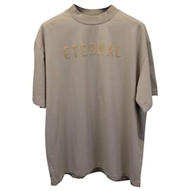 Fear of God-Fear of God Eternal Crewneck Short Sleeve T-shirt in Beige Cotton-Beige
