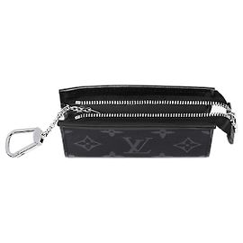 Louis Vuitton Key Pouch Voyage Monogram Eclipse Grey Grey