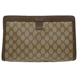 Gucci-GUCCI GG Canvas Web Sherry Line Handtasche Beige Rot 5601012 Auth ep1196-Rot,Beige