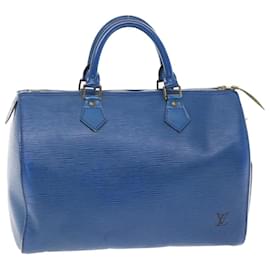 Louis Vuitton-Louis Vuitton Epi Speedy 30 Handtasche Toledo Blau M43005 LV Auth 49660-Andere