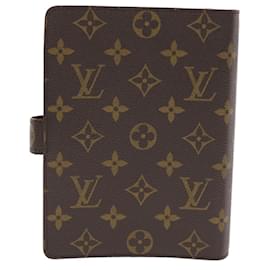 Louis Vuitton-LOUIS VUITTON Monogramm Agenda MM Tagesplaner Cover R20105 LV Auth 49692-Monogramm