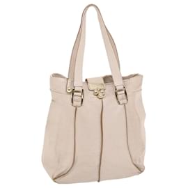Céline-CELINE Shoulder Bag Leather Beige Auth bs6966-Beige