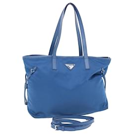 Prada-PRADA Tote Bag Nylon 2way Blue Auth 49821-Blue