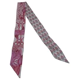 Hermès-Pink Hermes Printed Scarf-Pink