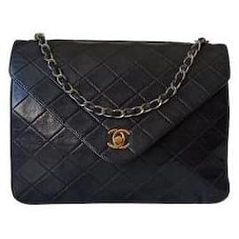 Chanel Vintage Shiny Black Crocodile CC Bag