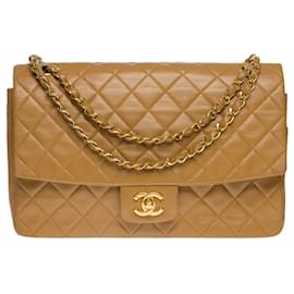Chanel-Sac Chanel Timeless/Clássico em Couro Bege - 101322-Bege