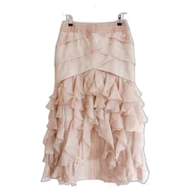 Chanel-Chanel SS18 Ruffled Organza Maxi Skirt-Pink