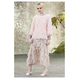 Chanel-Chanel SS18 Ruffled Organza Maxi Skirt-Pink