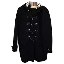 Burberry-Burberry Brit Toggle Duffle Coat in Black Wool-Black