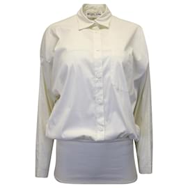 Michael Kors Button-Down-Hemd aus weißer Baumwolle Weiß Roh