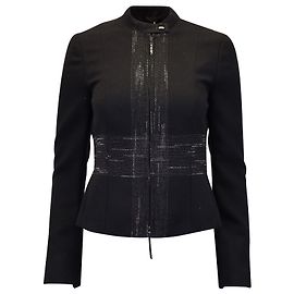 Akris Tweed Jacket in Black Wool Black