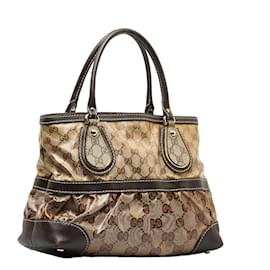 Gucci-GG Crystal Handbag 223964-Brown