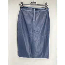 Autre Marque-SAKS POTTS  Skirts T.International S Leather-Navy blue