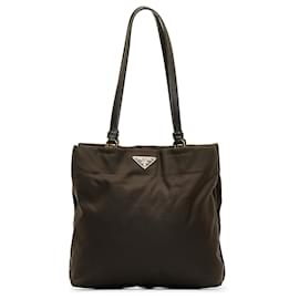 Prada-Prada Brown Tessuto Tote-Brown,Dark brown