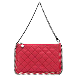Stella Mc Cartney-Stella McCartney Red Quilted Falabella Shaggy Deer Baguette-Red