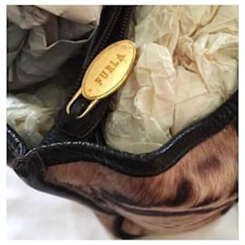Furla-FURLA Brown Pony Hair Tote Bag em Marrom-Marrom