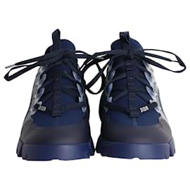 Dior-Dior D-Connect Sneakers in Navy Blue Neoprene-Navy blue