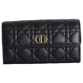 Cartera Dior Caro en piel de becerro negra Negro
