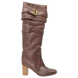 Chloé Botas Chloe Paddington em couro marrom Marrom