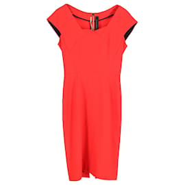 Roland Mouret-Roland Mouret Paneled Midi Dress in Red Polyester-Red