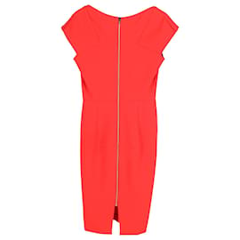 Roland Mouret-Roland Mouret Paneled Midi Dress in Red Polyester-Red